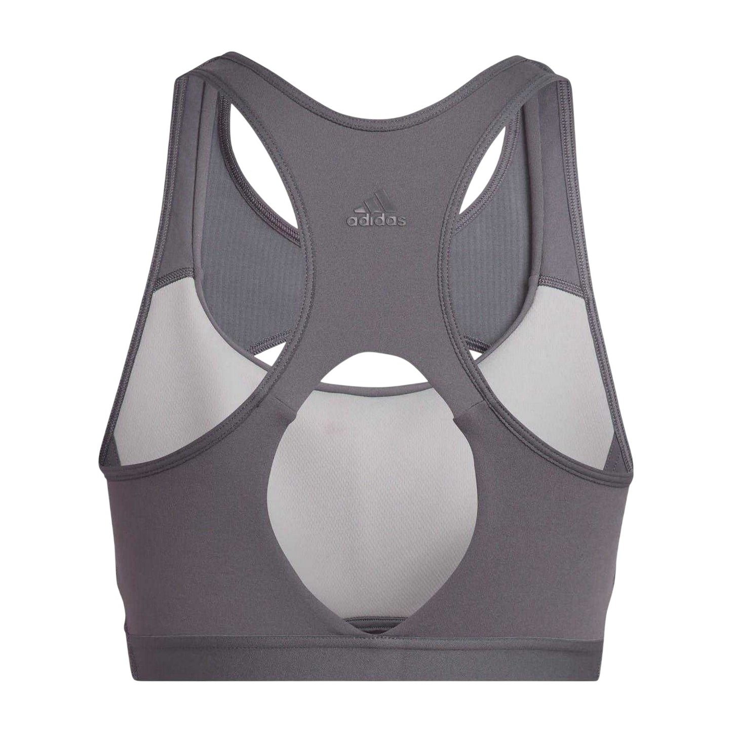 Grey - Back - Adidas Womens-Ladies CoreFlow Studio Medium Support Sports Bra