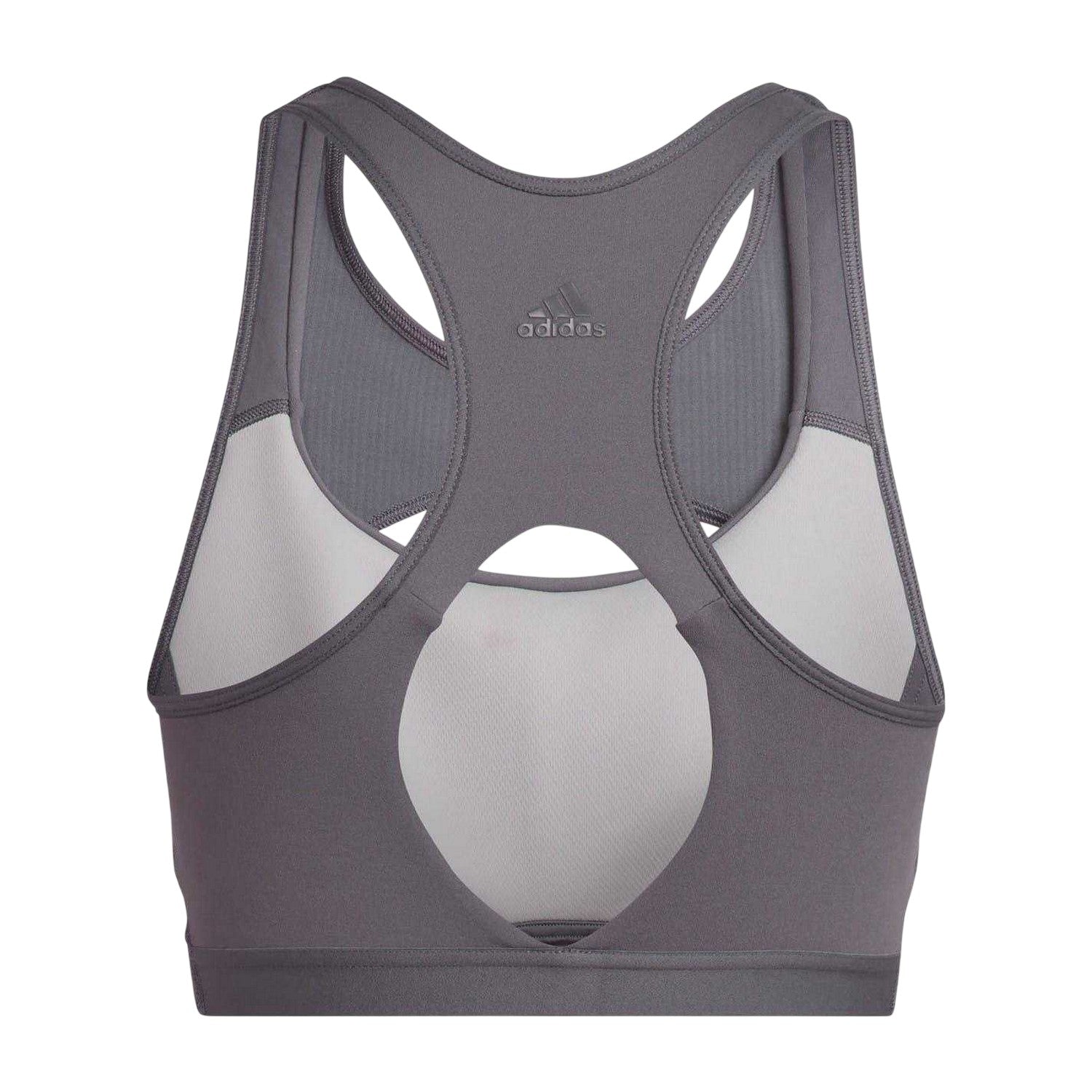 Grey - Back - Adidas Womens-Ladies CoreFlow Studio Medium Support Sports Bra