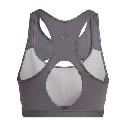 Grey - Back - Adidas Womens-Ladies CoreFlow Studio Medium Support Sports Bra
