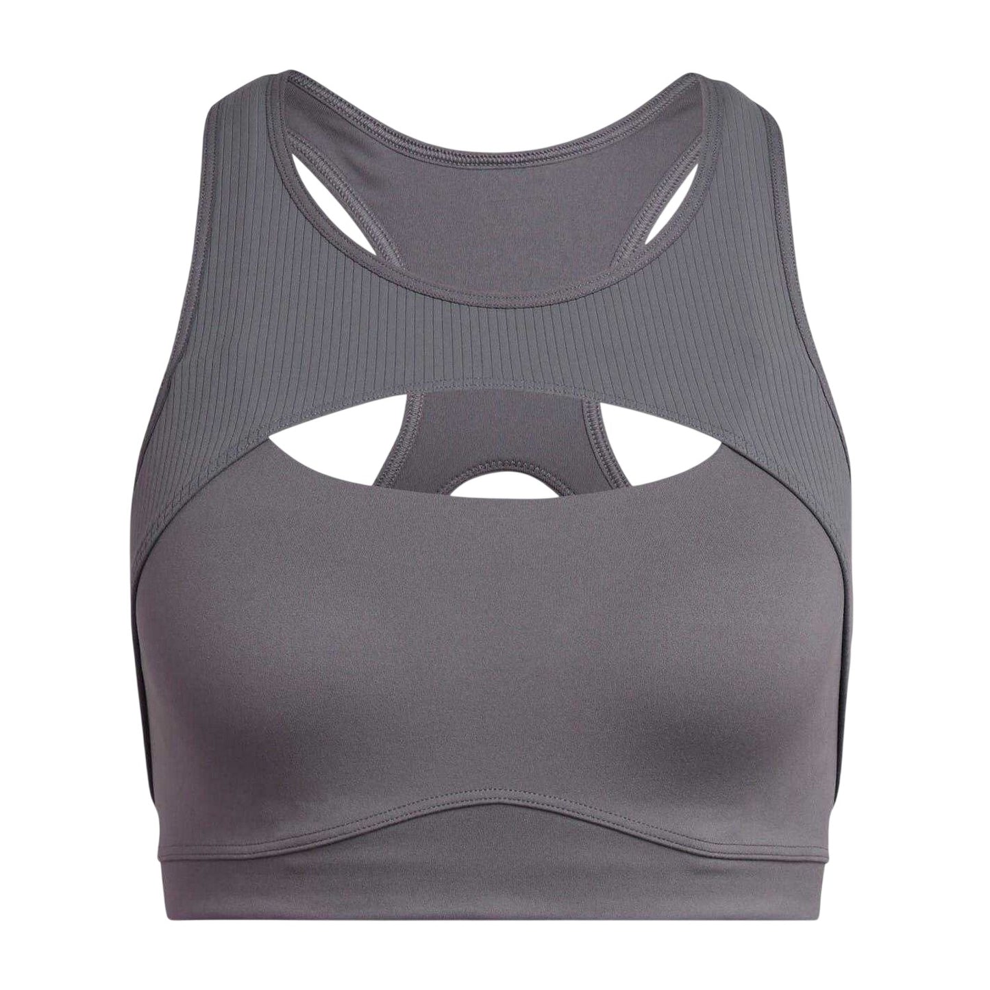 Grey - Front - Adidas Womens-Ladies CoreFlow Studio Medium Support Sports Bra