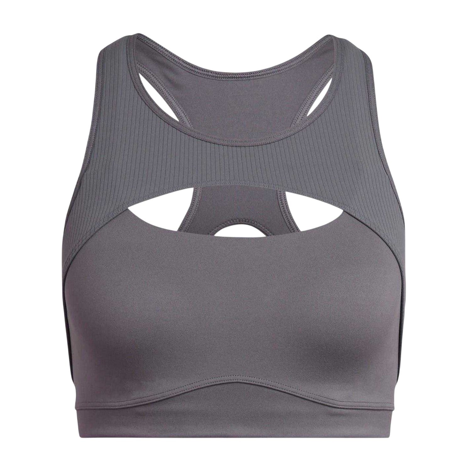 Grey - Front - Adidas Womens-Ladies CoreFlow Studio Medium Support Sports Bra