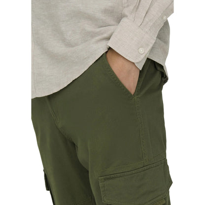 Olive Night - Side - Only Mens Dean Regular Cargo Trousers