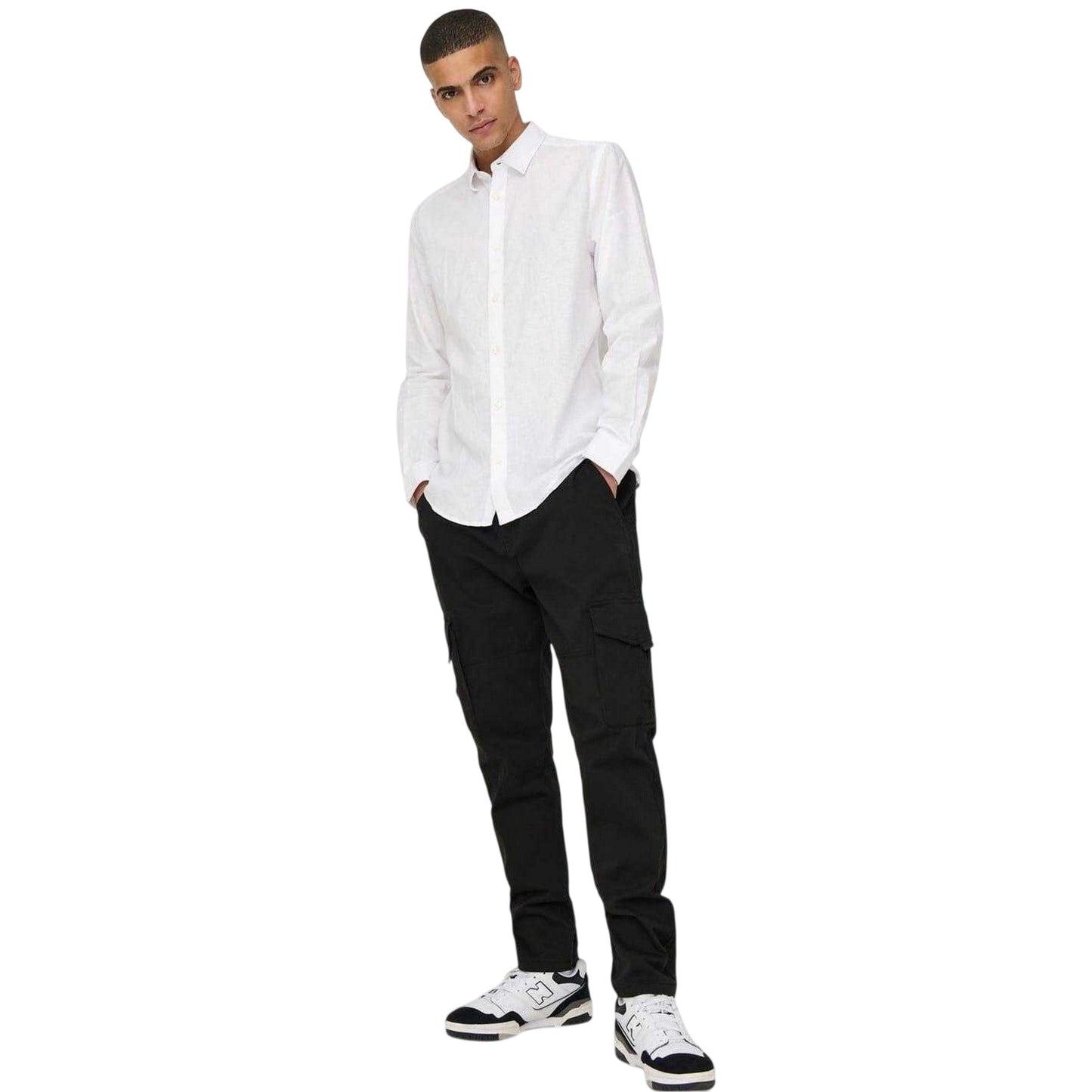 Black - Lifestyle - Only Mens Dean Regular Cargo Trousers