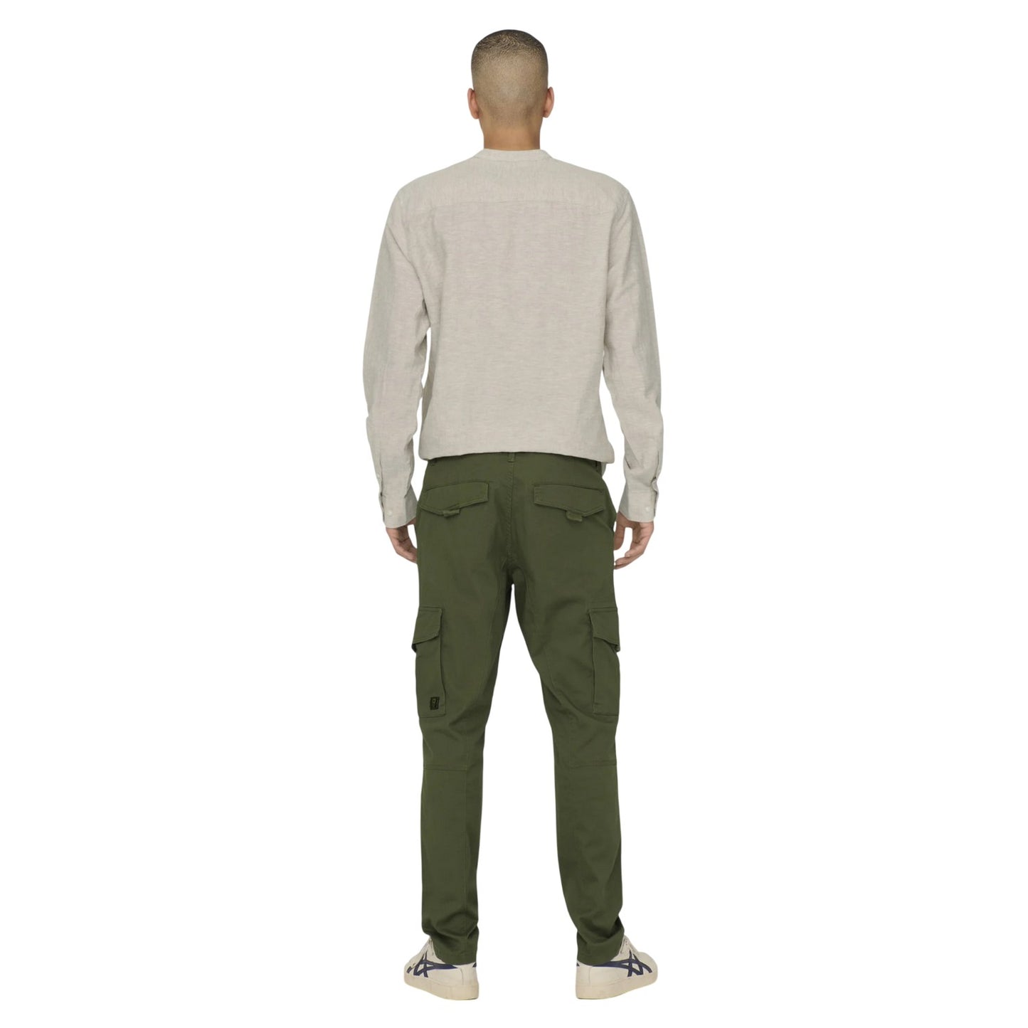Olive Night - Back - Only Mens Dean Regular Cargo Trousers