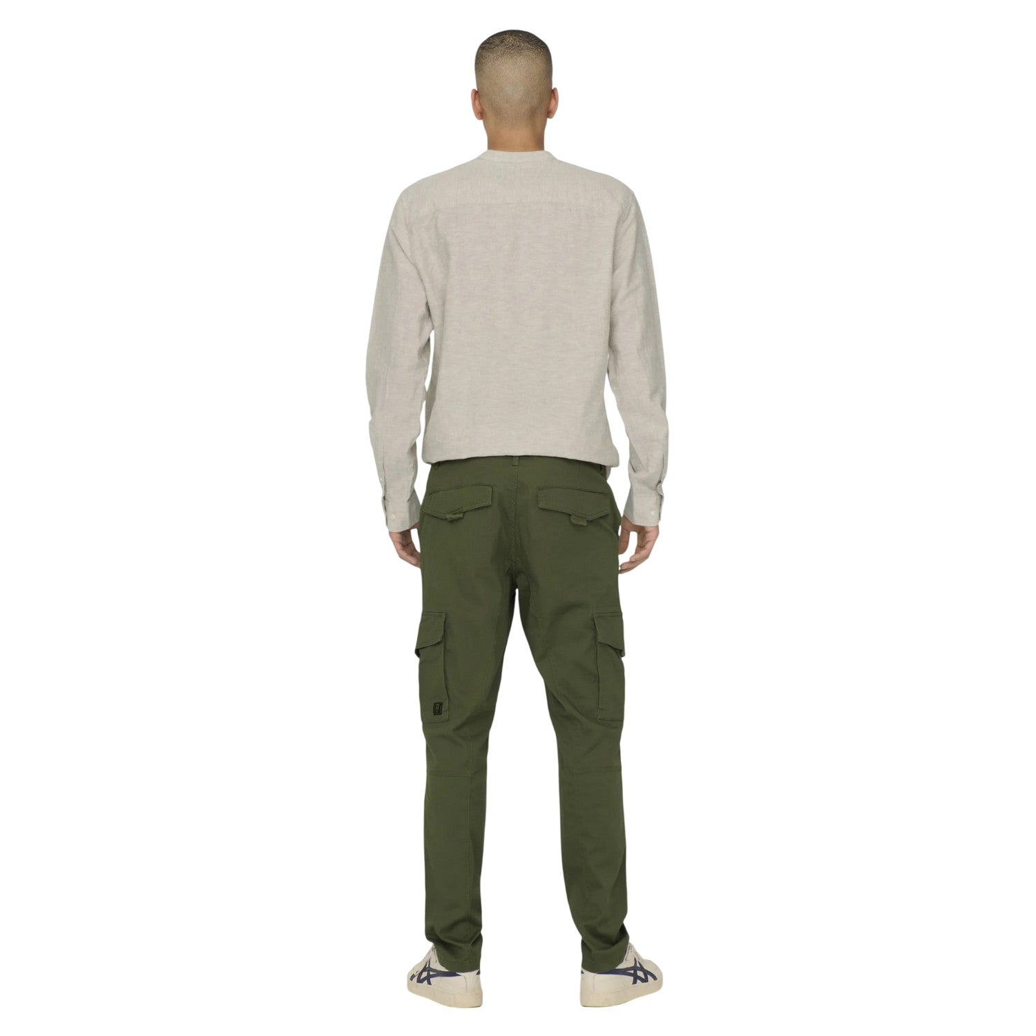 Olive Night - Back - Only Mens Dean Regular Cargo Trousers