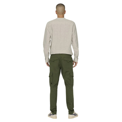 Olive Night - Back - Only Mens Dean Regular Cargo Trousers