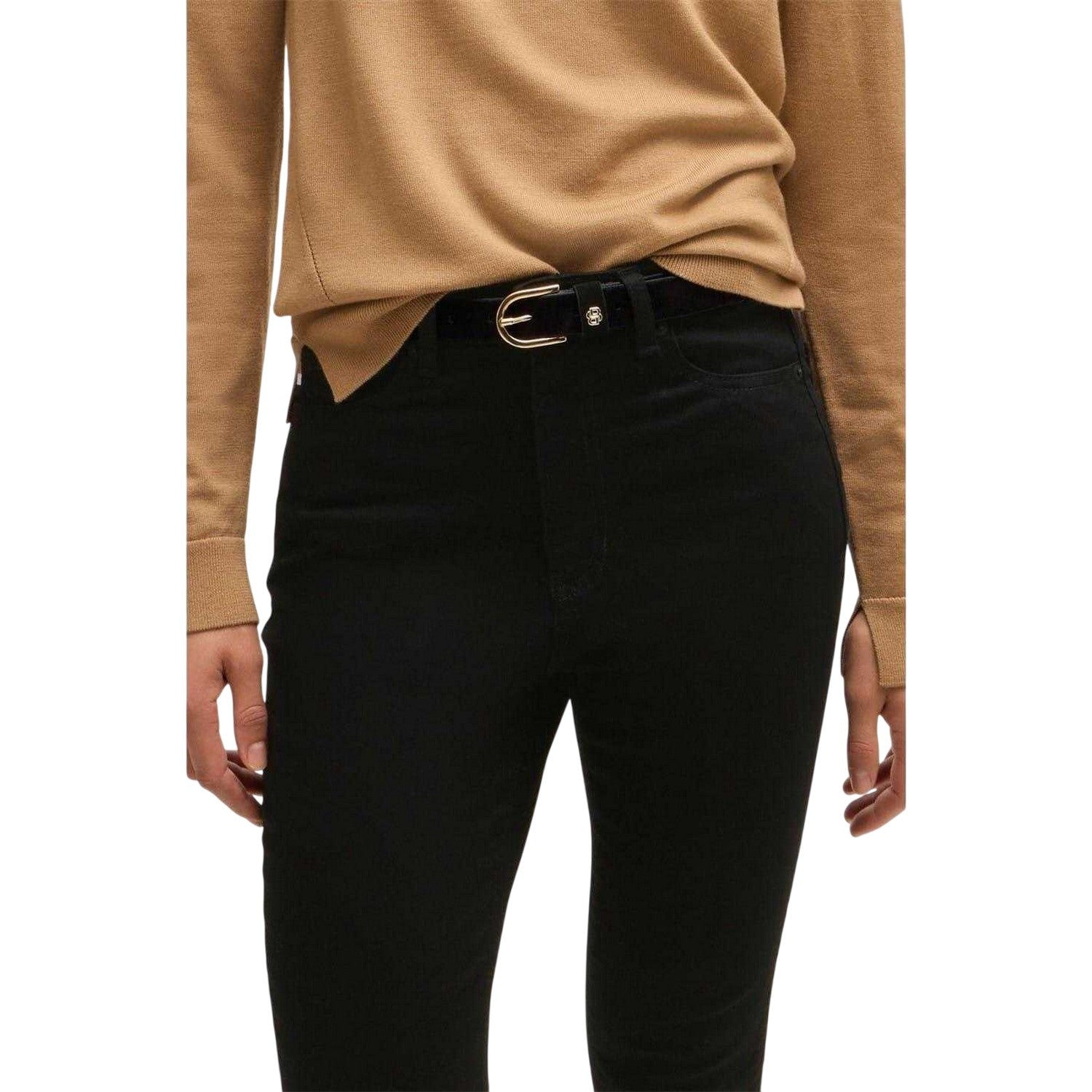 Black - Side - Boss Womens-Ladies Maye Denim Slim Jeans