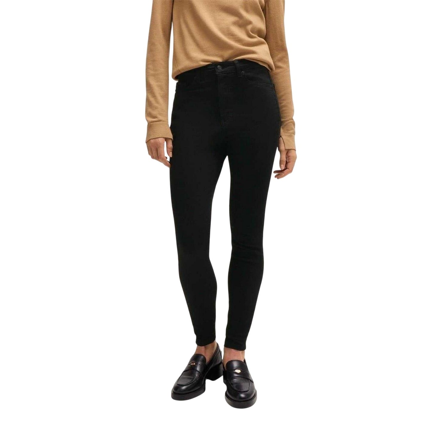 Black - Front - Boss Womens-Ladies Maye Denim Slim Jeans