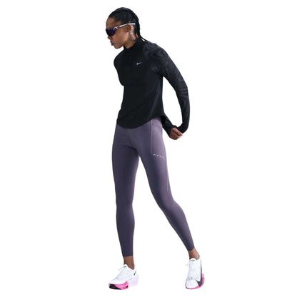 Black-Silver - Lifestyle - Nike Womens-Ladies T Flash Raglan Long-Sleeved Top