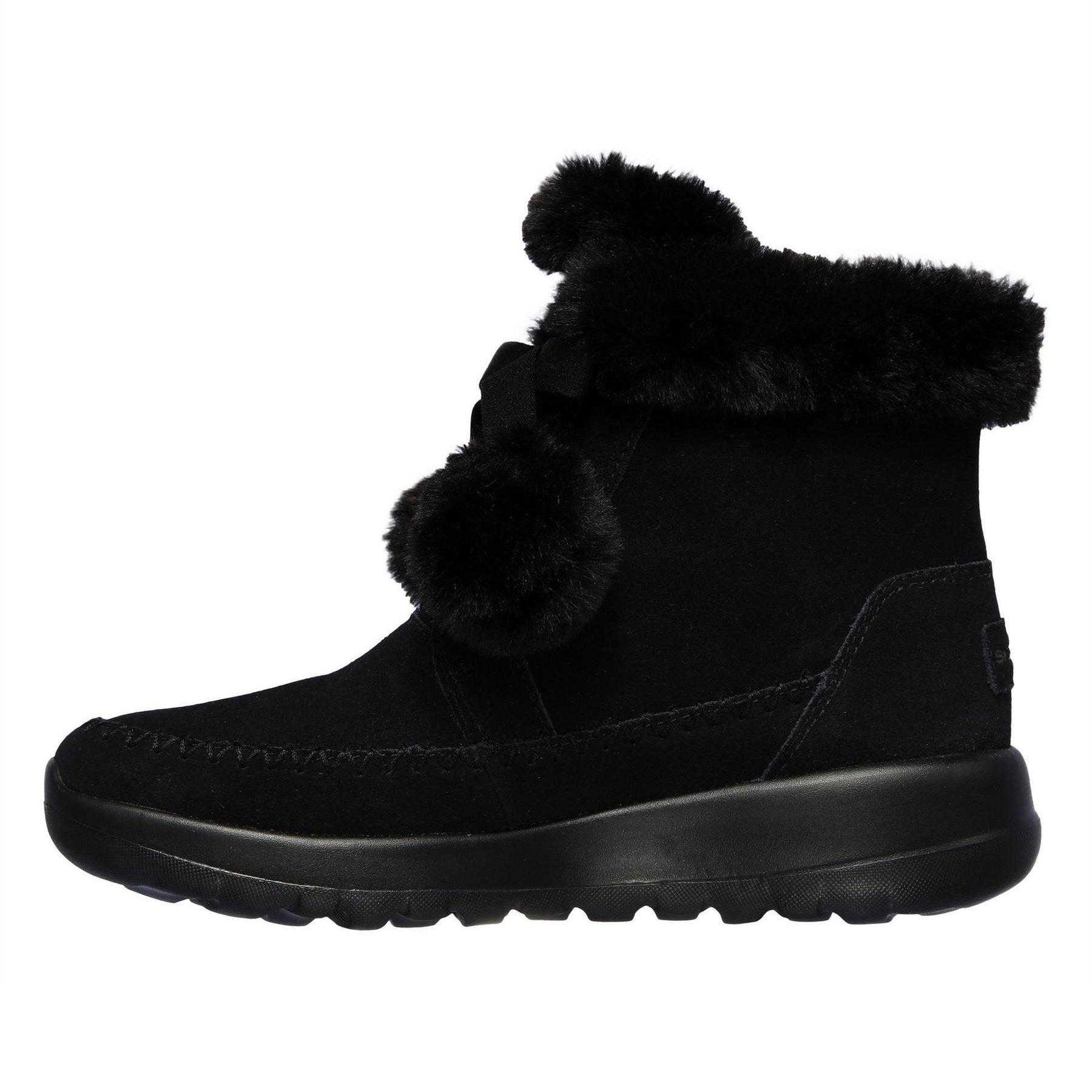 Black - Back - Skechers Womens-Ladies On The Go Joy Leather Ankle Boots