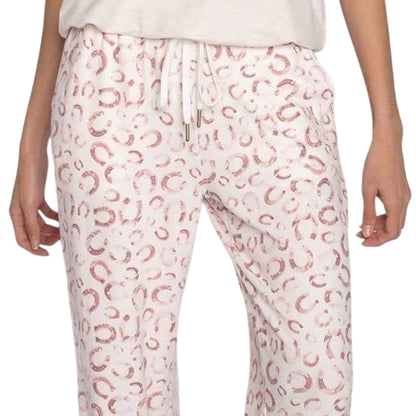 Off White - Back - PJ Salvage Womens-Ladies Horseshoe Lounge Pants