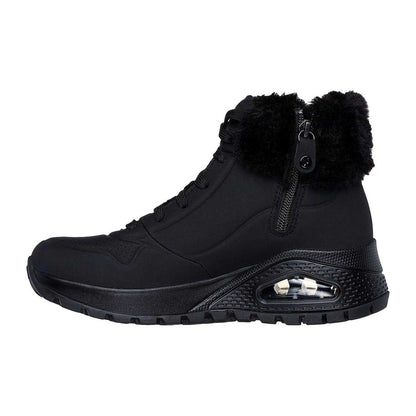 Black - Back - Skechers Womens-Ladies Uno Rugged Waterproof Ankle Boots