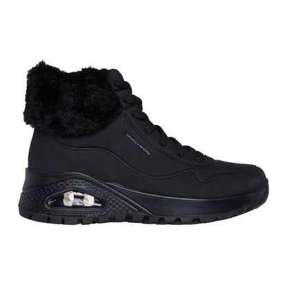 Black - Side - Skechers Womens-Ladies Uno Rugged Waterproof Ankle Boots