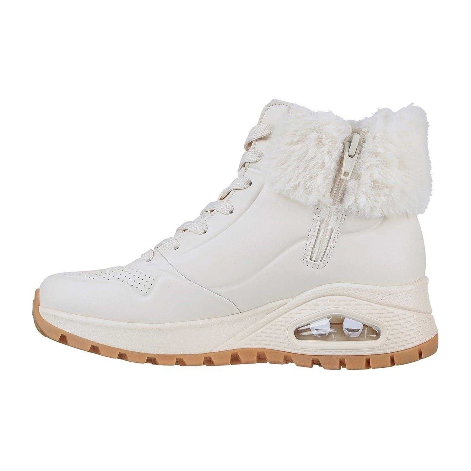 White - Back - Skechers Womens-Ladies Uno Rugged Waterproof Ankle Boots