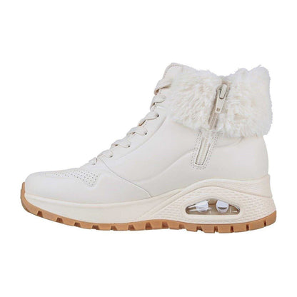 White - Back - Skechers Womens-Ladies Uno Rugged Waterproof Ankle Boots