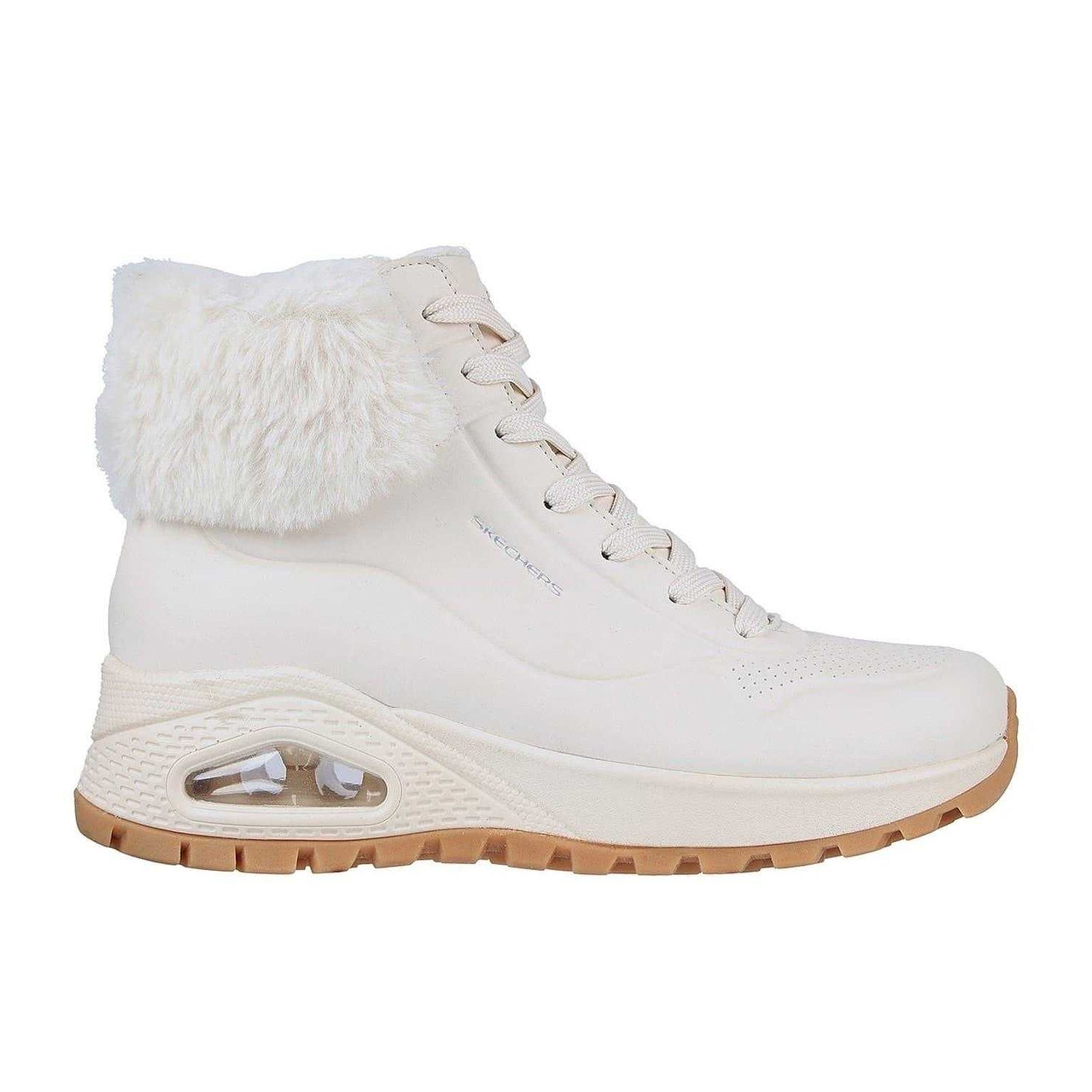 White - Side - Skechers Womens-Ladies Uno Rugged Waterproof Ankle Boots
