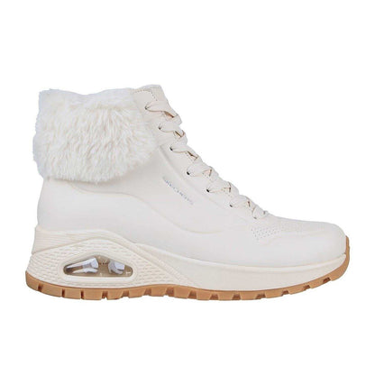 White - Side - Skechers Womens-Ladies Uno Rugged Waterproof Ankle Boots