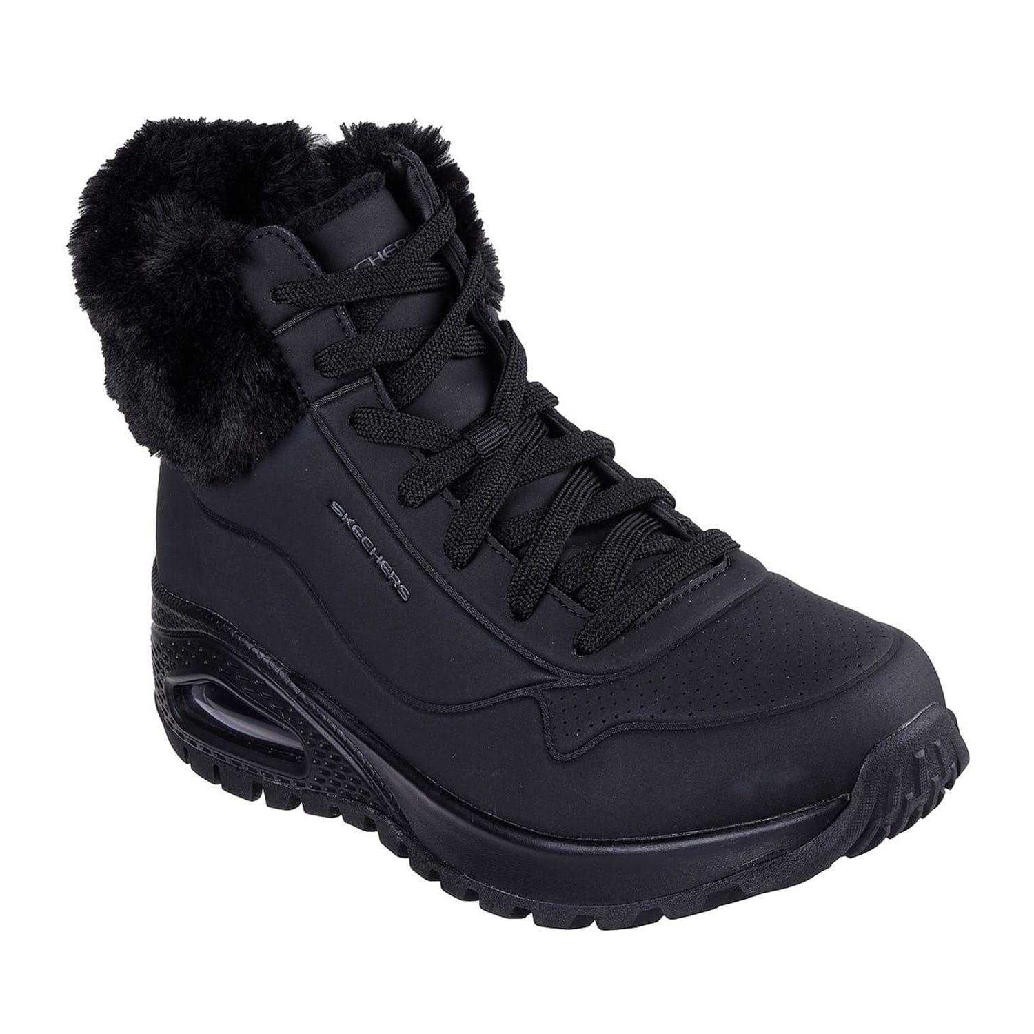 Black - Front - Skechers Womens-Ladies Uno Rugged Waterproof Ankle Boots