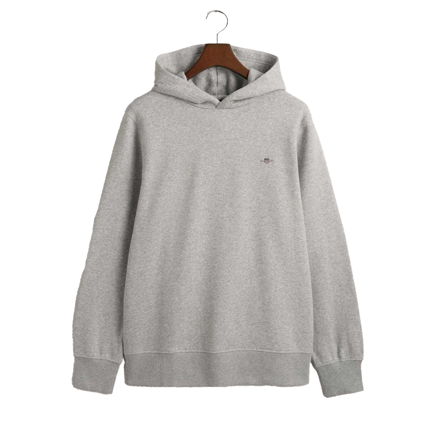 Grey - Front - Gant Mens Archive Shield Embroidered Hoodie
