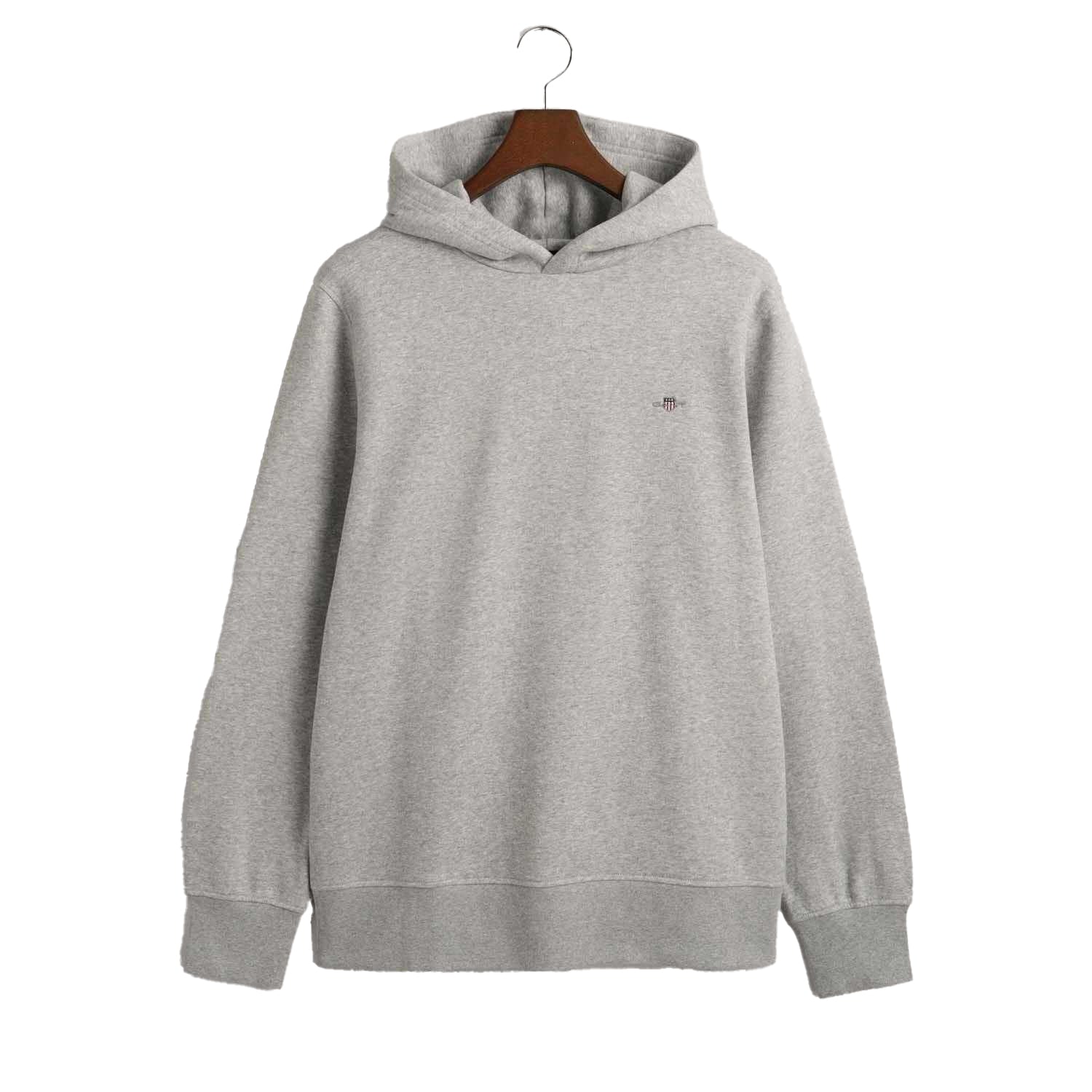 Grey - Front - Gant Mens Archive Shield Embroidered Hoodie