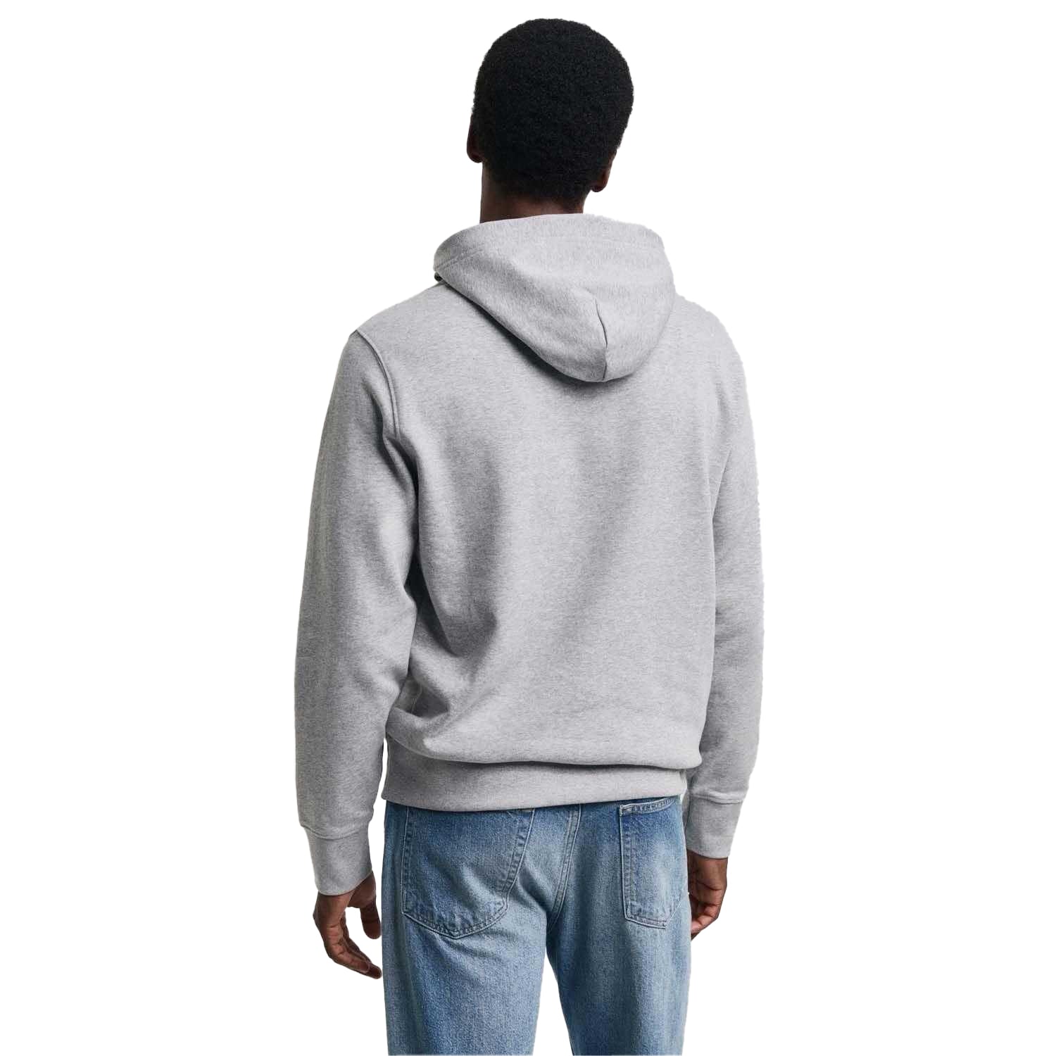 Grey - Back - Gant Mens Archive Shield Embroidered Hoodie