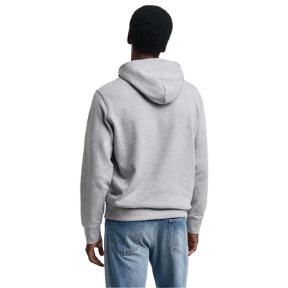 Grey - Back - Gant Mens Archive Shield Embroidered Hoodie