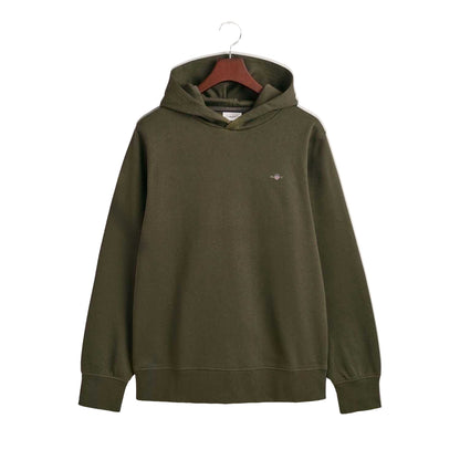 Green - Front - Gant Mens Archive Shield Embroidered Hoodie