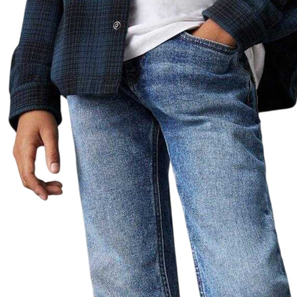 Blue - Back - Calvin Klein Boys 5 Pockets Straight Leg Jeans