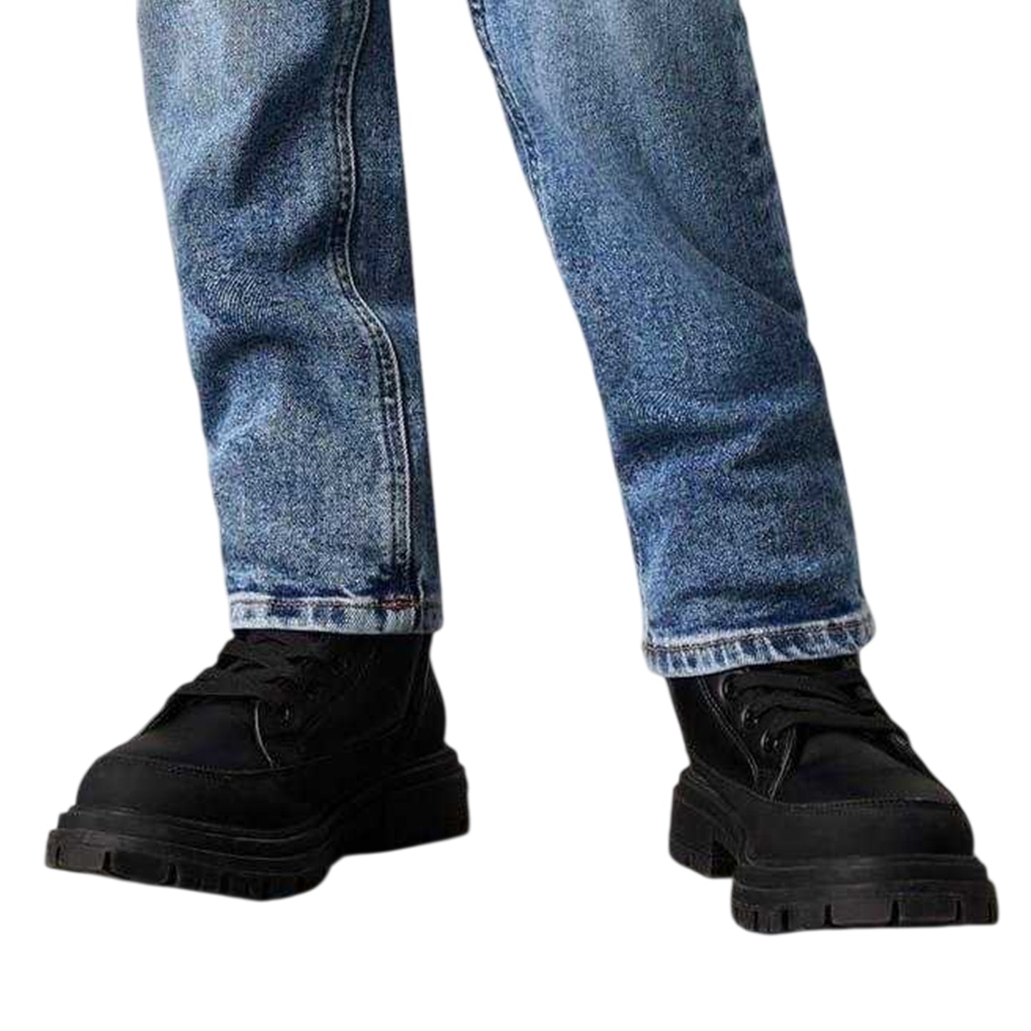 Blue - Side - Calvin Klein Boys 5 Pockets Straight Leg Jeans