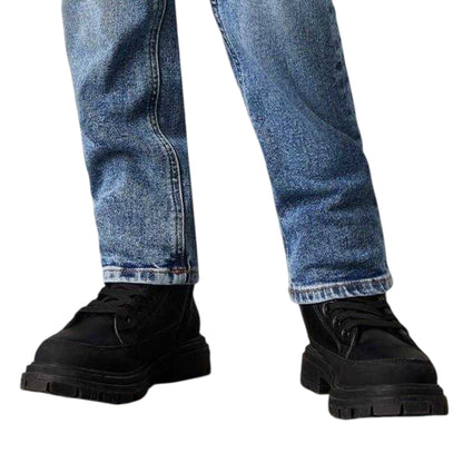 Blue - Side - Calvin Klein Boys 5 Pockets Straight Leg Jeans