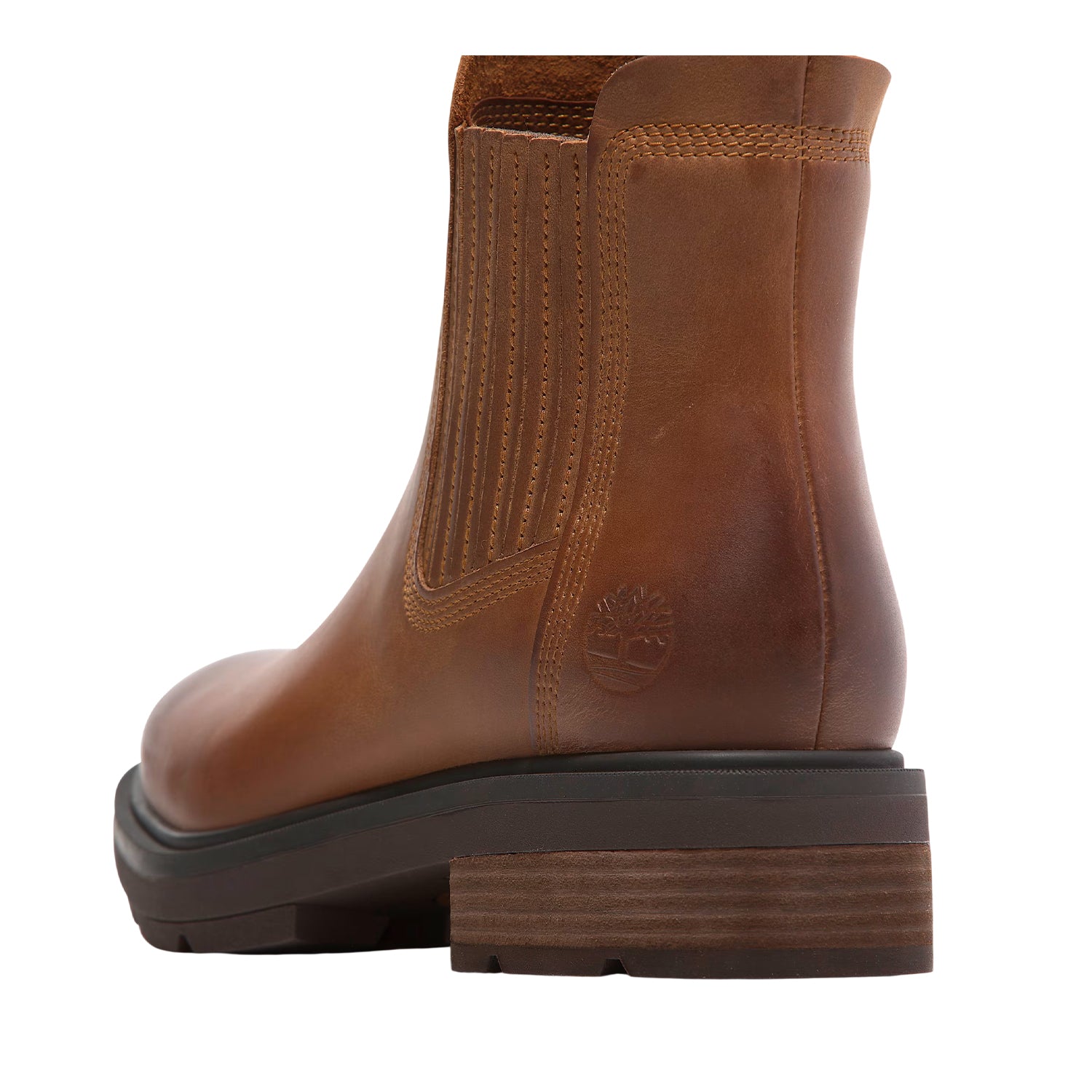 Medium Brown - Back - Timberland Womens-Ladies Leather Block Heel Chelsea Boots