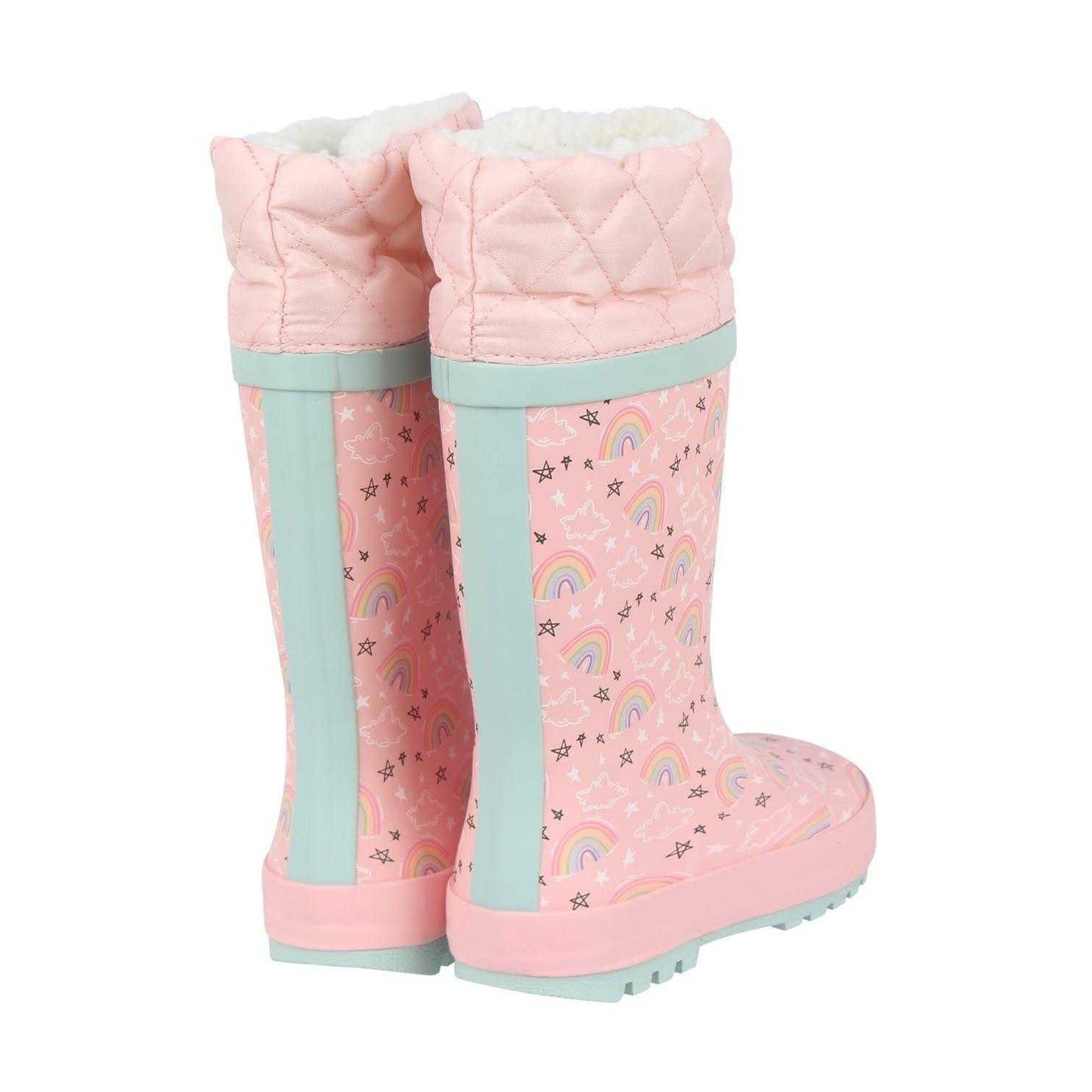 Pink - Back - Gelert Childrens-Kids Rainbow Stars Wellington Boots