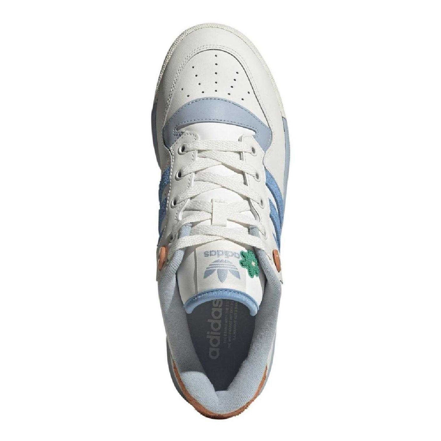White-Blue - Side - Adidas Mens Rivalry Leather Trainers