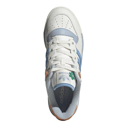 White-Blue - Side - Adidas Mens Rivalry Leather Trainers