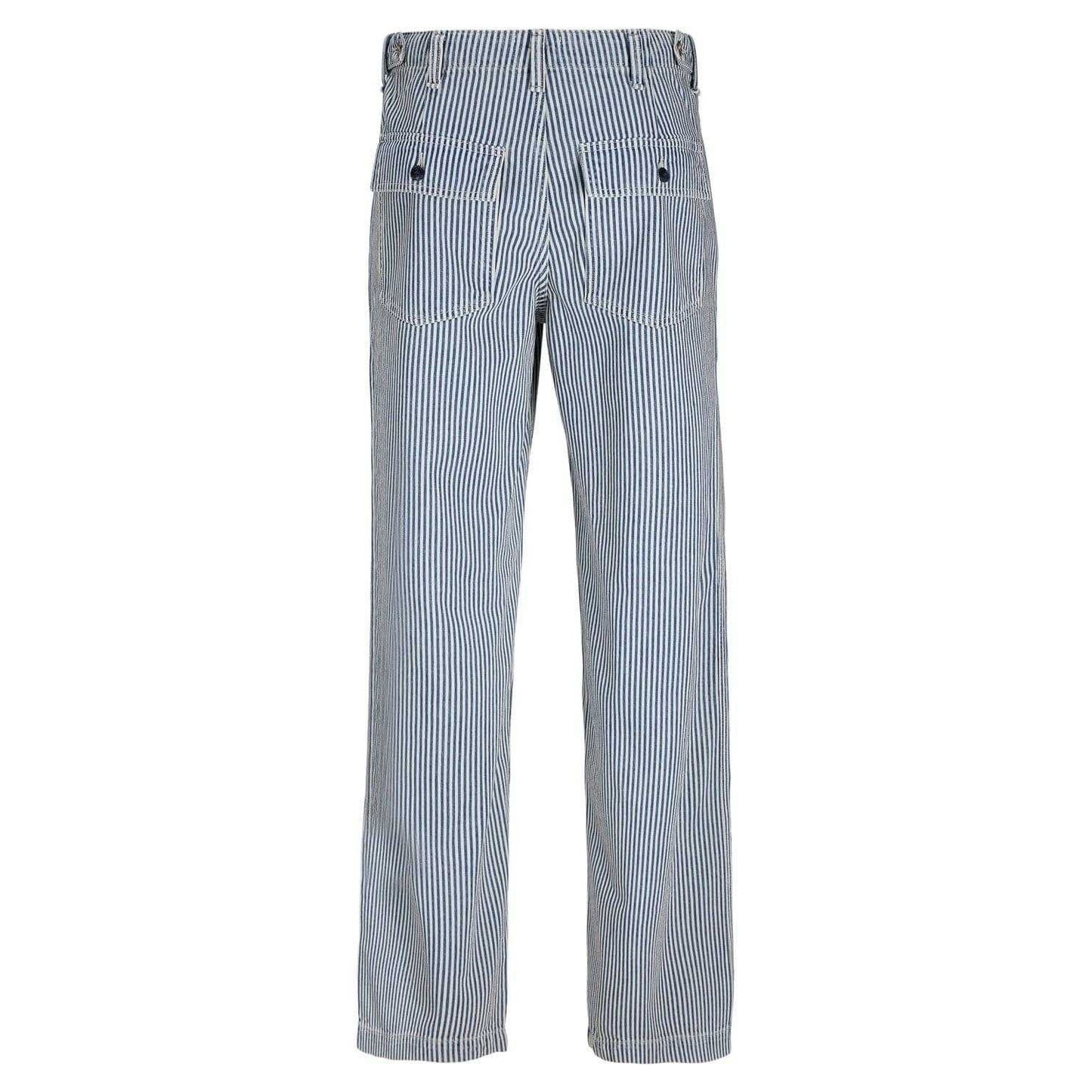 Ecru - Back - Jack And Jones Mens Striped Loose Fit Jeans