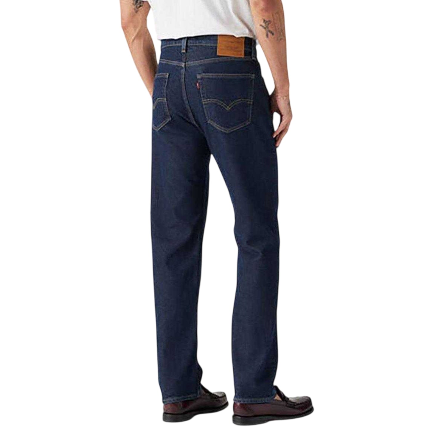 Blue - Back - Levis Mens 505 Deepest Denim Straight Leg Jeans