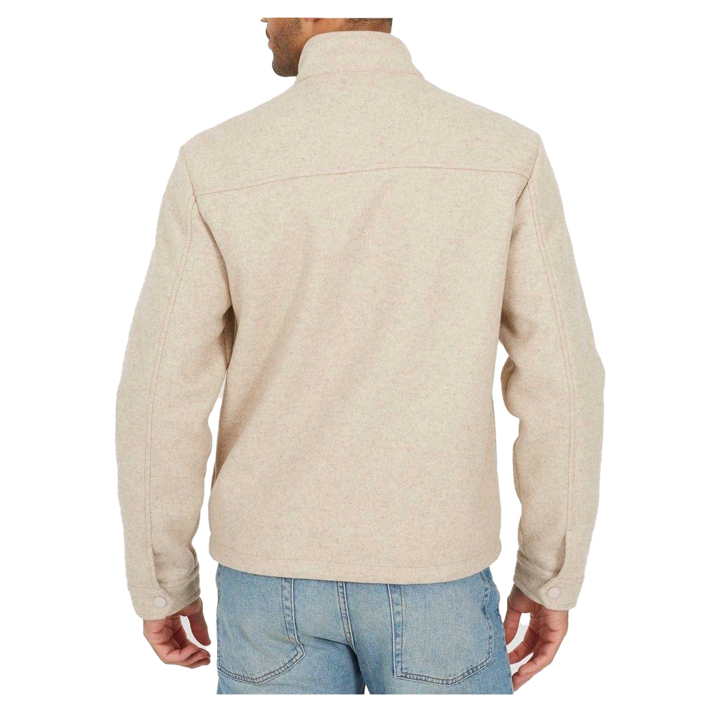 Cream - Back - Brave Soul Mens Harrington Jacket