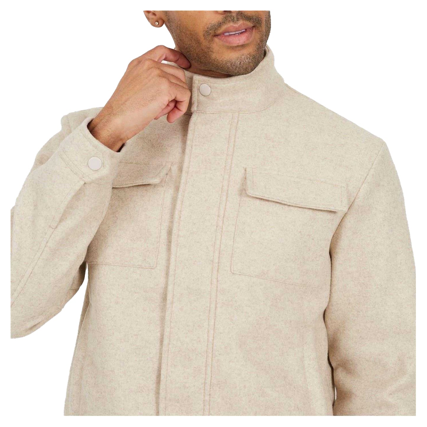 Cream - Side - Brave Soul Mens Harrington Jacket