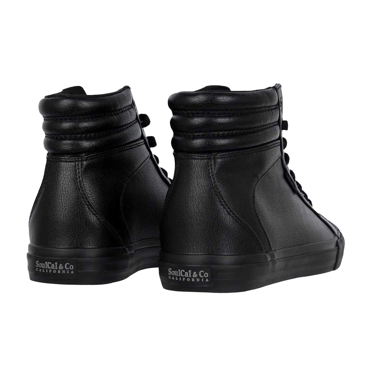 Black - Back - SoulCal Mens High Top Trainers