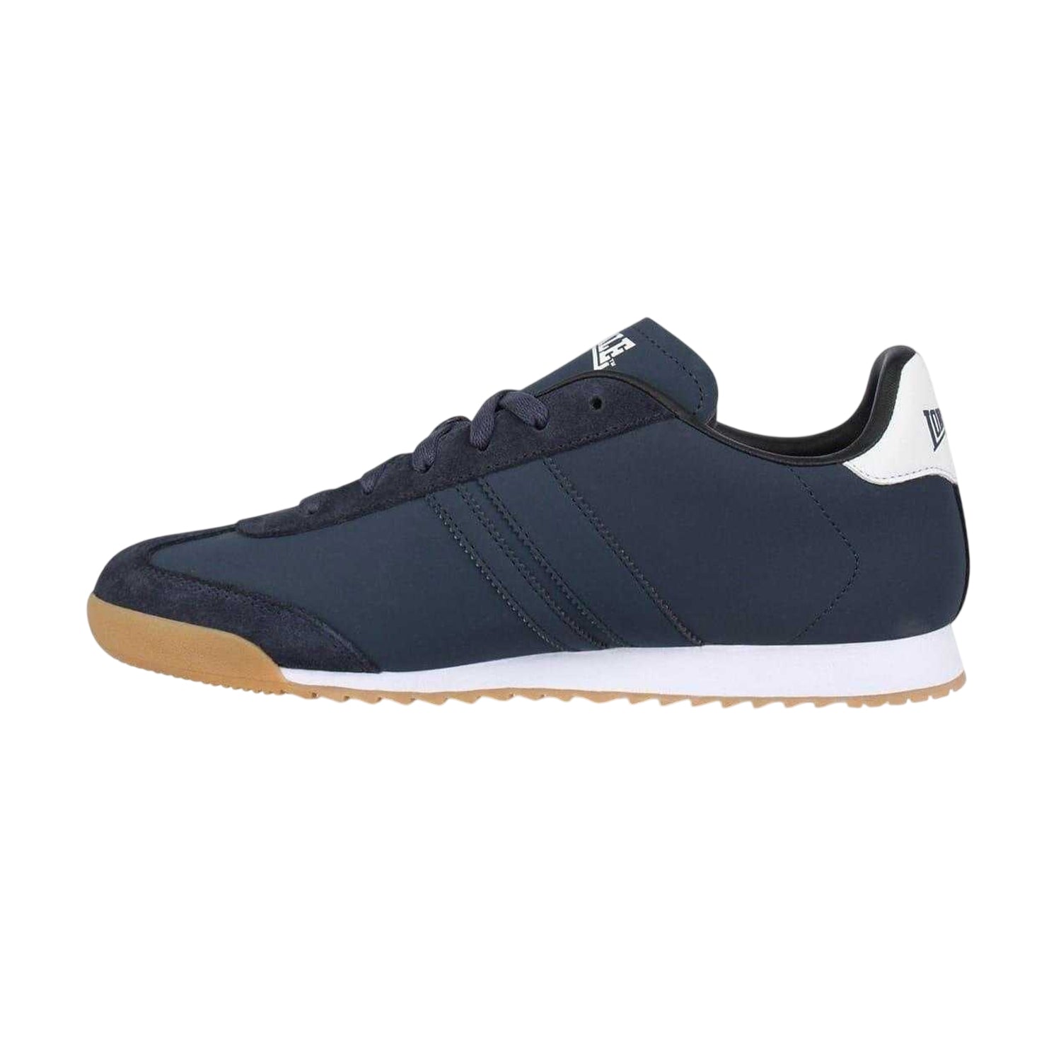 Navy - Side - Lonsdale Mens Lambo Side Stripe Trainers