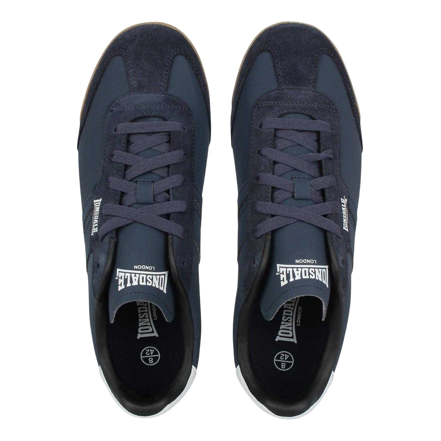Navy - Lifestyle - Lonsdale Mens Lambo Side Stripe Trainers