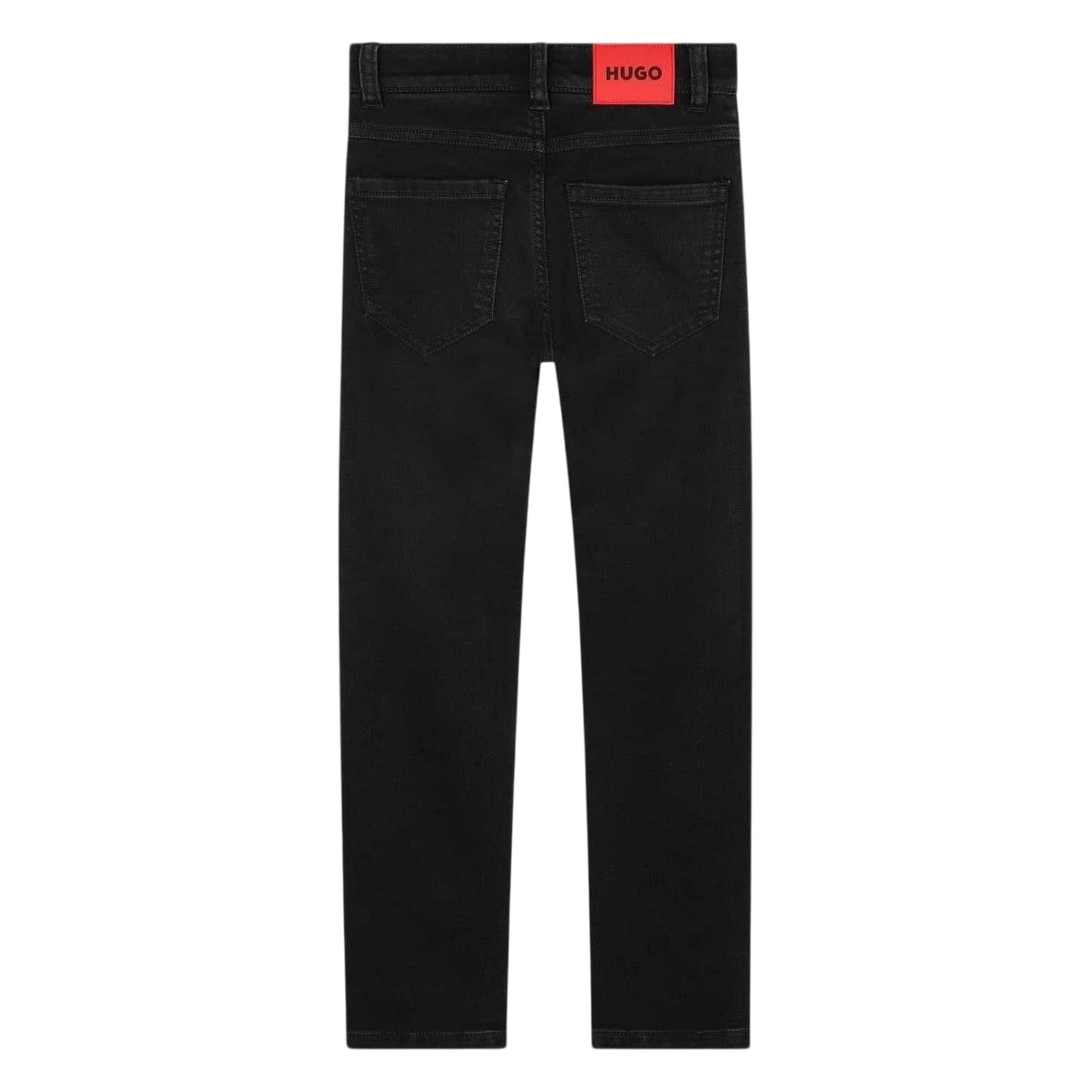 Black - Back - Hugo Childrens-Kids Denim 5 Pockets Straight Leg Jeans