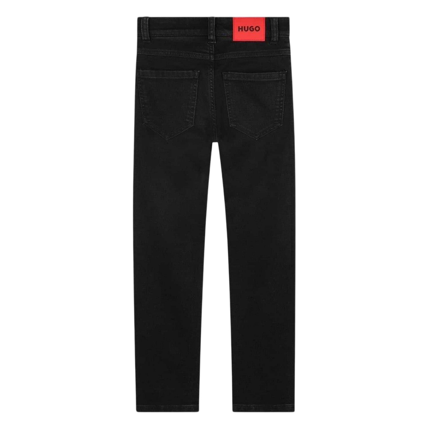 Black - Back - Hugo Childrens-Kids Denim 5 Pockets Straight Leg Jeans