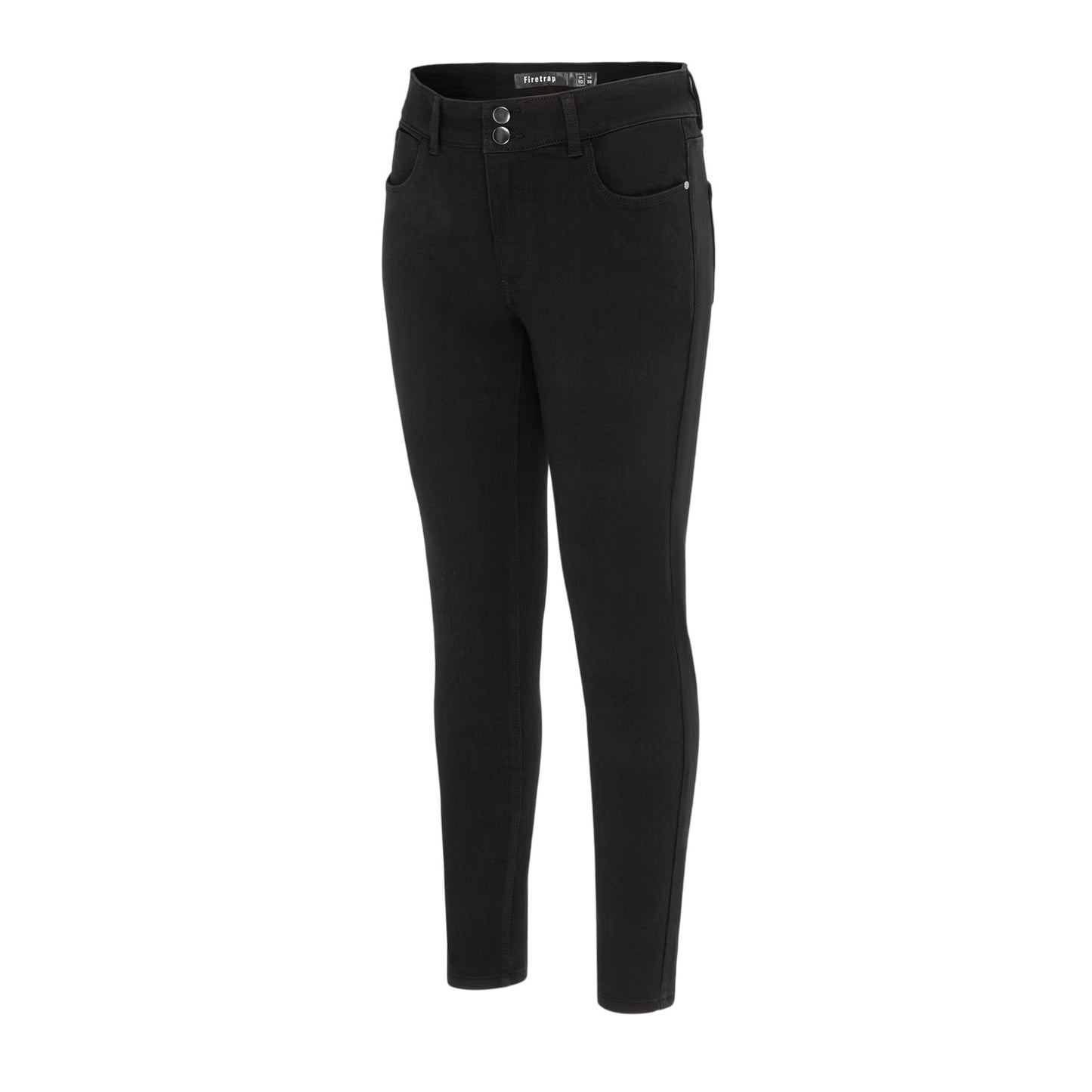 Black - Side - Firetrap Womens-Ladies Plain Skinny Jeans