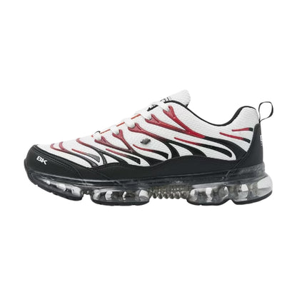 White-Black-Red - Side - British Knights Mens Urbex Mesh Air Cushioned Trainers
