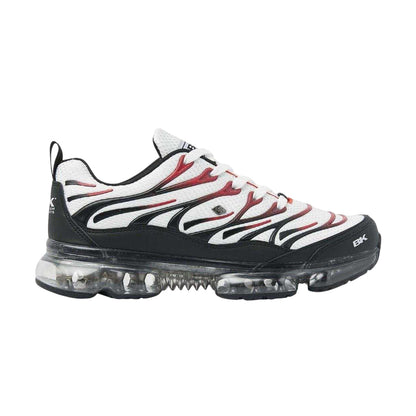 White-Black-Red - Front - British Knights Mens Urbex Mesh Air Cushioned Trainers