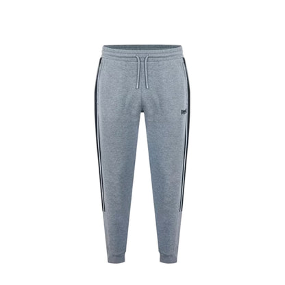 Dark Heather - Front - Lonsdale Mens Logo Ribbed Cuff Slim Joggers