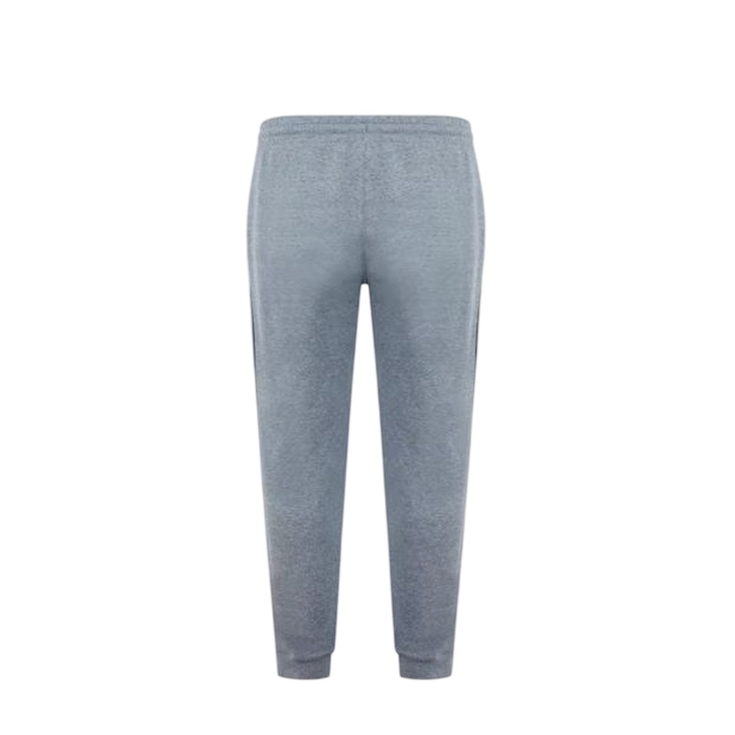 Dark Heather - Back - Lonsdale Mens Logo Ribbed Cuff Slim Joggers