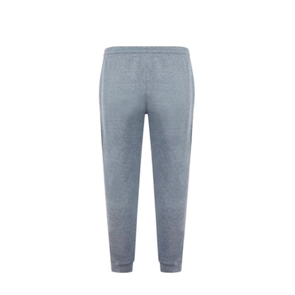 Dark Heather - Back - Lonsdale Mens Logo Ribbed Cuff Slim Joggers