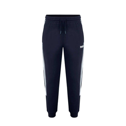 Black - Front - Lonsdale Mens Logo Ribbed Cuff Slim Joggers